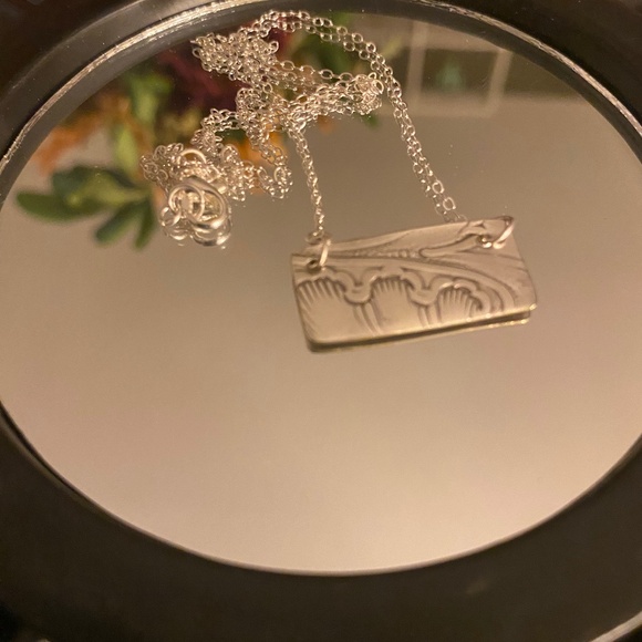 Sterling Silver 925 Engraved Bar Choker - Picture 1 of 1